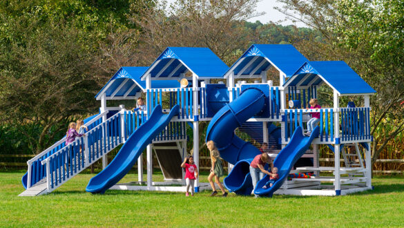 This image shows the blue version of the Rocket Launcher Playground