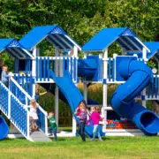 This Image Shows a Blue Playground from King Swings