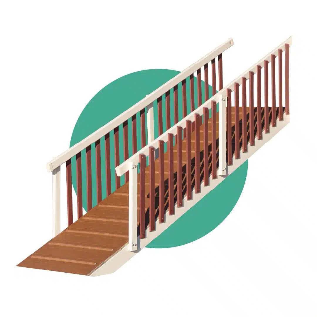 Ramp with Poly Railing – For Play Sets