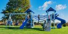 This image shows our Space Walk swing set. If you click on this image, it will take you to our large swing set series.