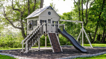 Ivory and Gray Custom Palace Playhouse