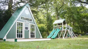 Custom Swing Set & Playhouse Pairing